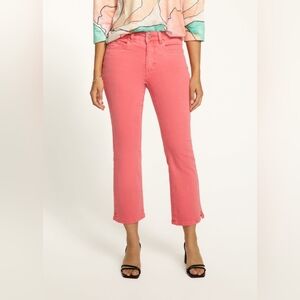 FDJ Olivia Boot Crop Coral Denim Jeans, Five-Pocket, Notched Leg, NEW WITH TAGS